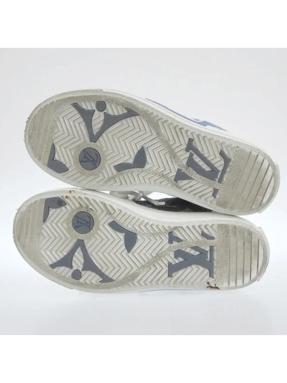 Louis Vuitton Charlie Line Sneakers Shoes White Blue 34.5 - Picture 2 of 6